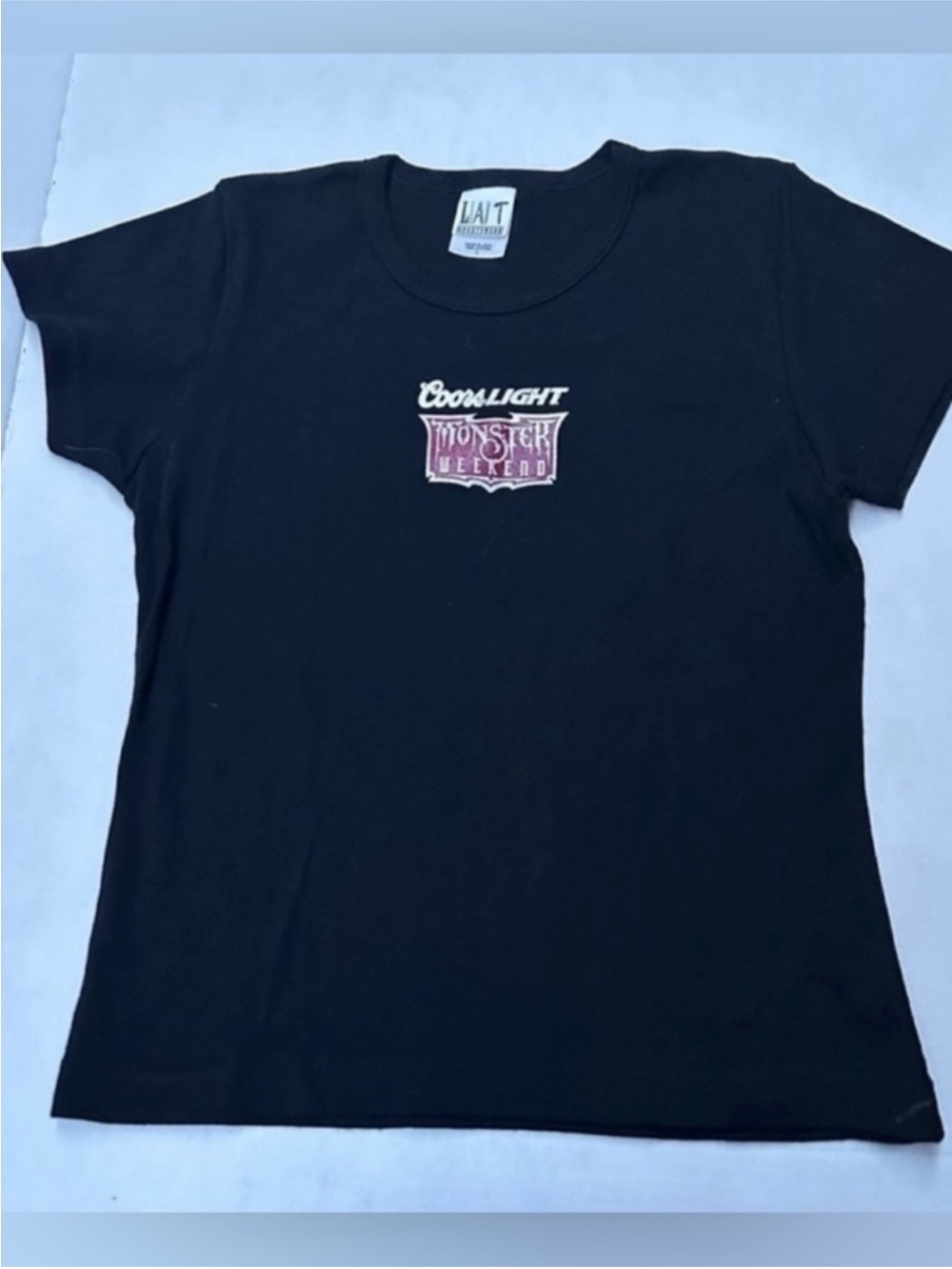 Y2k Coors light monster weekend babydoll T-shirt sz large